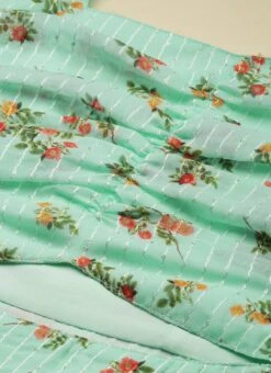 Mint Green Georgette Digital Printed Dress Festive Wear After Six Wear -Indo Clothing Shop Mint Green Georgette Digital Printed Dress DRBS02211307 rrc1 1