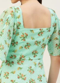 Mint Green Georgette Digital Printed Dress Festive Wear After Six Wear -Indo Clothing Shop Mint Green Georgette Digital Printed Dress DRBS02211307 rrc2 1
