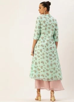Mint Green Georgette Digital Printed Jumpsuit Festive Wear After Six Wear 11 Mint Green Georgette Digital Printed Jumpsuit Festive Wear After Six Wear -Indo Clothing Shop Mint Green Georgette Digital Printed Jumpsuit DRBS02211058 b 1
