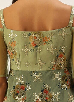 Mint Green Organza N Layered Style Gown Wedding Wear -Indo Clothing Shop Mint Green Organza N Layered Style Gown IWBS02206201 rrc2