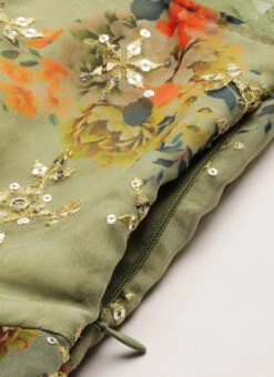 Mint Green Organza N Layered Style Gown Wedding Wear -Indo Clothing Shop Mint Green Organza N Layered Style Gown IWBS02206201 rrc3