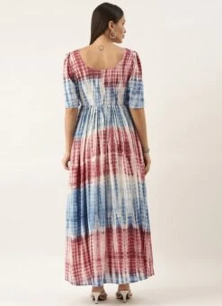 Multi Color Maxi Dress Festive Wear -Indo Clothing Shop Multi Color Tencel Maxi Dress DRBS02202363 b