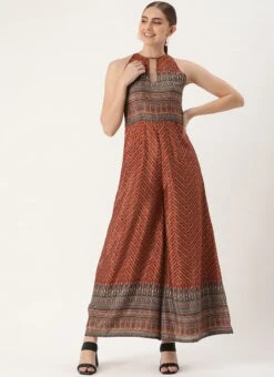 MultiColor Digital Print Jumpsuit Festive Wear -Indo Clothing Shop MultiColor Digital Print Jumpsuit DRBS02306383 u