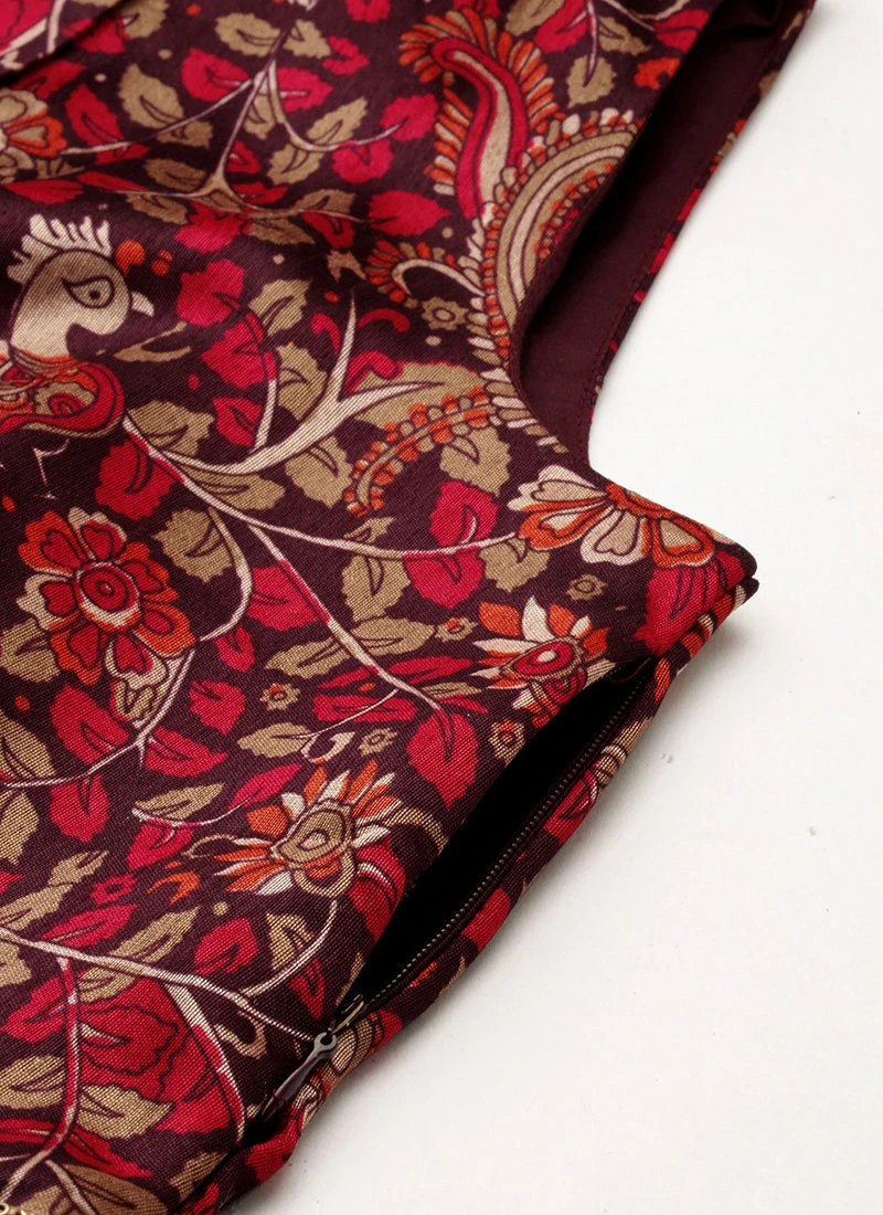 Bottom From MultiColored Art Silk Printed Co Ords Set After Six Wear 7 Bottom From MultiColored Art Silk Printed Co Ords Set After Six Wear - Image 7