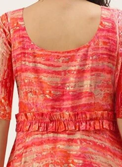 Multicolored Art Silk Round Neck Dress Festive Wear -Indo Clothing Shop Multicolored Art Silk Round Neck Dress DRBS02307733 rrc2