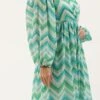 Multicolored Chinon Printed N Embroidered Maxi Dress After Six Wear