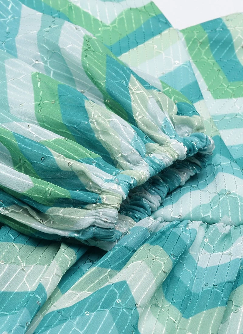 Multicolored Chinon Printed N Embroidered Maxi Dress After Six Wear 7 Multicolored Chinon Printed N Embroidered Maxi Dress After Six Wear - Image 7