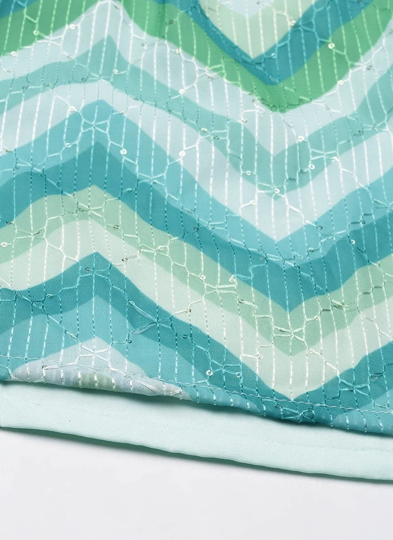 Multicolored Chinon Printed N Embroidered Maxi Dress After Six Wear 8 Multicolored Chinon Printed N Embroidered Maxi Dress After Six Wear - Image 8