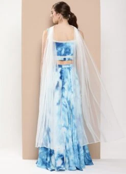 Bottom From Multicolored Chinon Sharara Set After Six Wear -Indo Clothing Shop Multicolored Chinon Sharara Set IWBS02302198 b 1