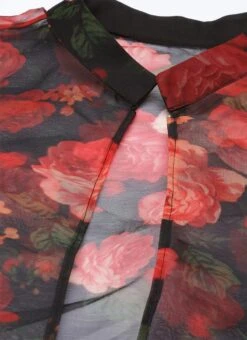 Multicolored Digital Print Organza Jacket N Black Dress Festive Wear -Indo Clothing Shop Multicolored Digital Print Organza Jacket N Black Dress DRBS02111124 rrc1