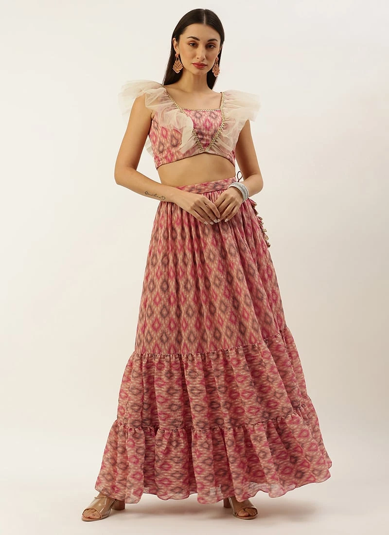 Skirt From Multicolored Digital Printed Co Ords Set After Six Wear 3 Skirt From Multicolored Digital Printed Co Ords Set After Six Wear - Image 3