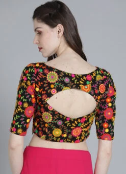 Multicolored Embroidered Blouse Festive Wear 7 Multicolored Embroidered Blouse Festive Wear -Indo Clothing Shop Multicolored Embroidered Blouse BLBS02209575 b