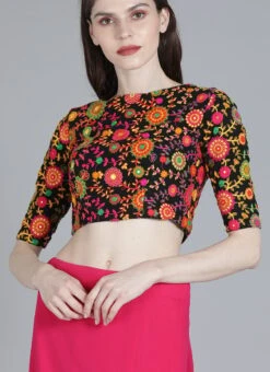 Multicolored Embroidered Blouse Festive Wear 6 Multicolored Embroidered Blouse Festive Wear -Indo Clothing Shop Multicolored Embroidered Blouse BLBS02209575 u