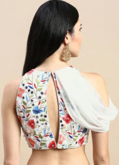 Multicolored Embroidered Blouse Wedding Wear -Indo Clothing Shop Multicolored Embroidered Blouse BLBS02303845 b