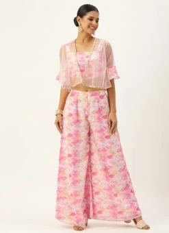 Bottom From Multicolored Georgette Co Ords Set After Six Wear -Indo Clothing Shop Multicolored Georgette Co Ords Set IWBS02302393 u 1