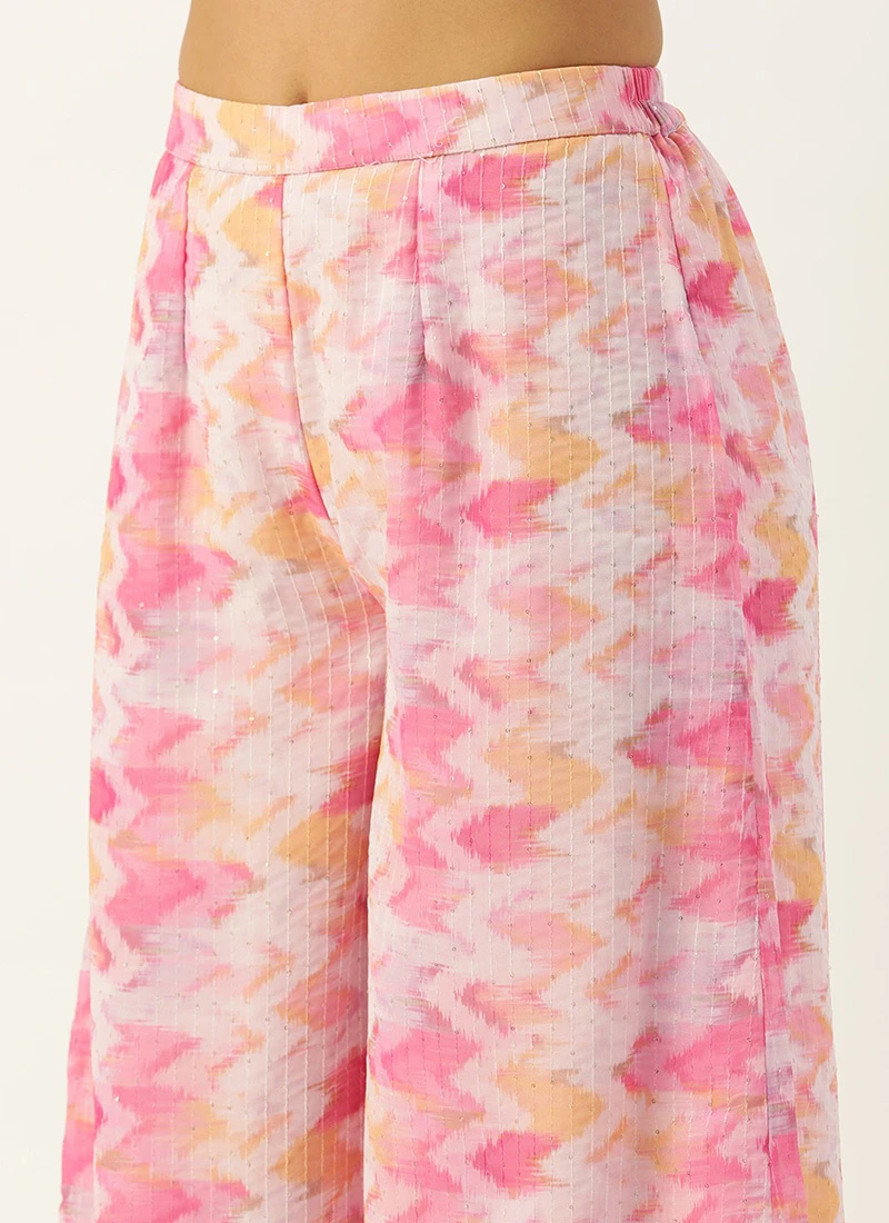 Jacket From Multicolored Georgette Co Ords Set 6 Jacket From Multicolored Georgette Co Ords Set - Image 6