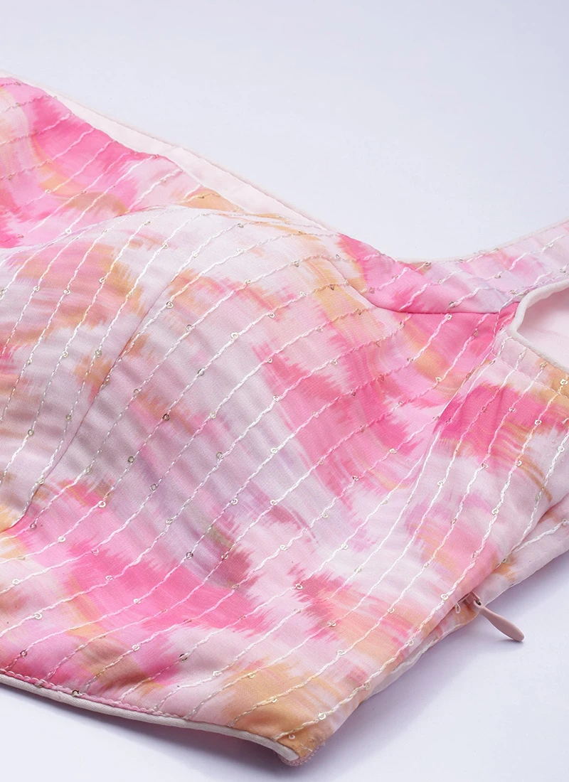 Jacket From Multicolored Georgette Co Ords Set 8 Jacket From Multicolored Georgette Co Ords Set - Image 8