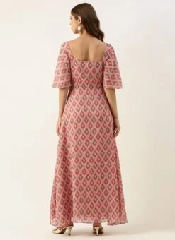 Multicolored Georgette Digital Printed Dress Festive Wear After Six Wear 11 Multicolored Georgette Digital Printed Dress Festive Wear After Six Wear -Indo Clothing Shop Multicolored Georgette Digital Printed Dress DRBS02211306 b