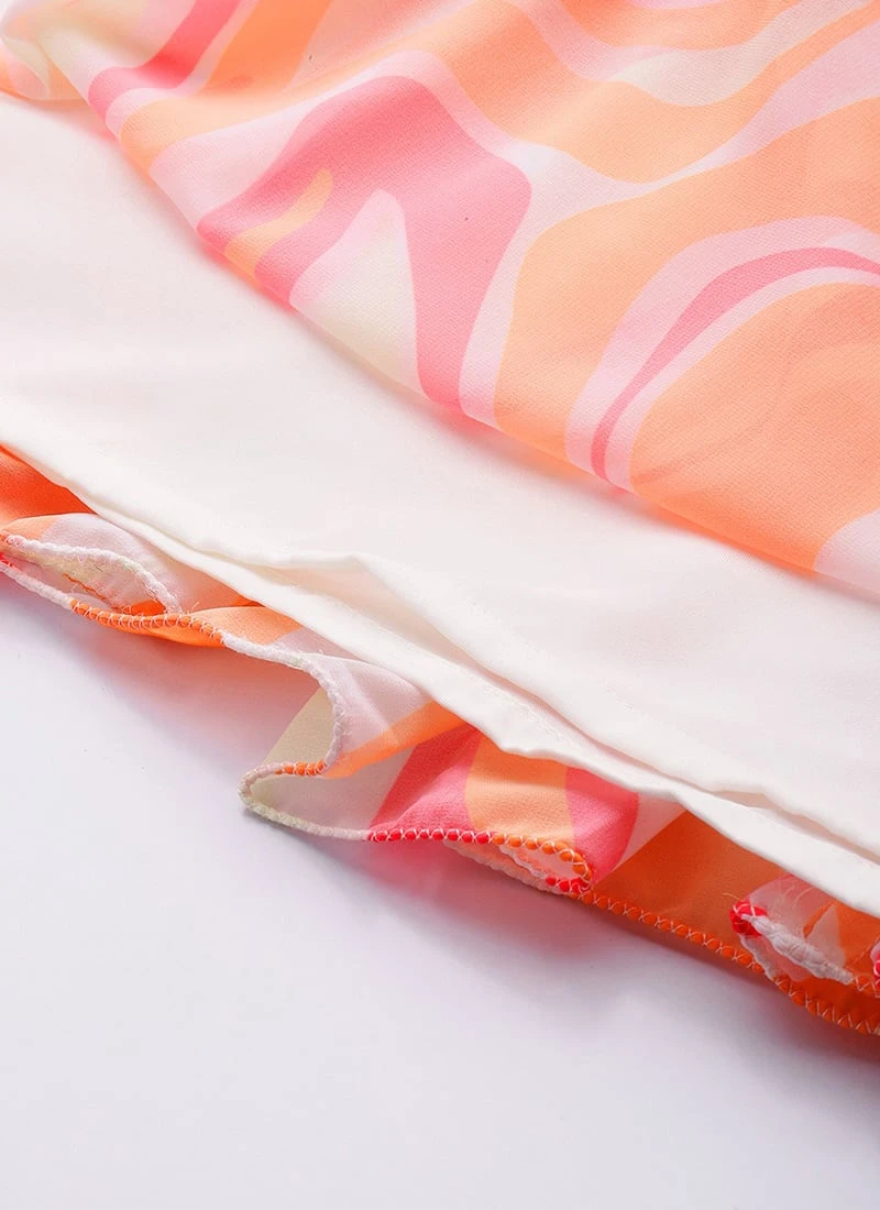 Multicolored Georgette Pinted Tiered Gathers Dress After Six Wear 8 Multicolored Georgette Pinted Tiered Gathers Dress After Six Wear - Image 8