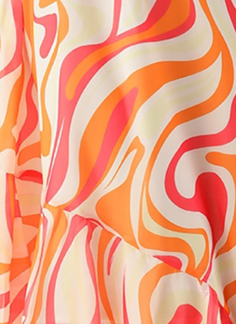 Multicolored Georgette Print Dress Festive Wear 7 Multicolored Georgette Print Dress Festive Wear - Image 7