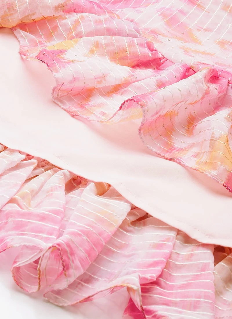 Multicolored Georgette Printed Dress Party Wear 7 Multicolored Georgette Printed Dress Party Wear - Image 7