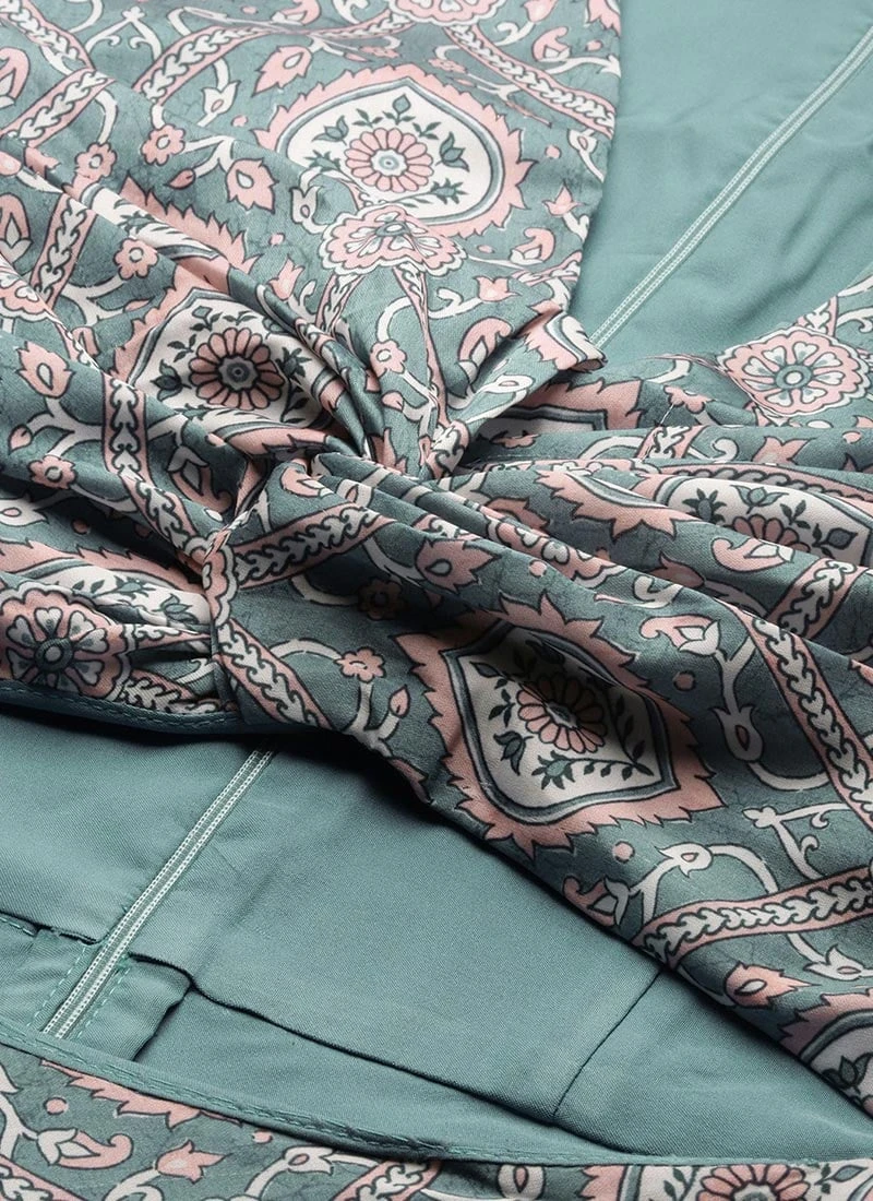 Multicolored Modal Digital Printed Dress Festive Wear After Six Wear 7 Multicolored Modal Digital Printed Dress Festive Wear After Six Wear - Image 7