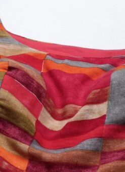 Multicolored N Burgundy Georgette Gathers Dress After Six Wear -Indo Clothing Shop Multicolored N Burgundy Geogette Gathers Dress DRBS02105359 rrc1