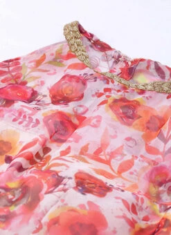 Multicolored Organza Asymmetrical Length Dress After Six Wear -Indo Clothing Shop Multicolored Organza Asymmetrical Length Dress IWBS02004359 rrc4