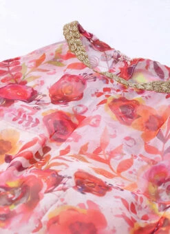 Multicolored Organza Asymmetrical Length Dress After Six Wear -Indo Clothing Shop Multicolored Organza Asymmetrical Length Dress IWBS02004359 rrc1