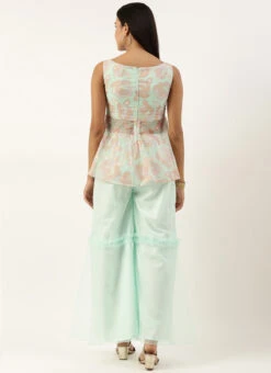 Bottom From Multicolored Organza Gharara Set After Six Wear -Indo Clothing Shop Multicolored Organza Gharara Set IWBS02210924 b