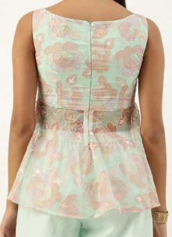 Bottom From Multicolored Organza Gharara Set After Six Wear -Indo Clothing Shop Multicolored Organza Gharara Set IWBS02210924 rrc2