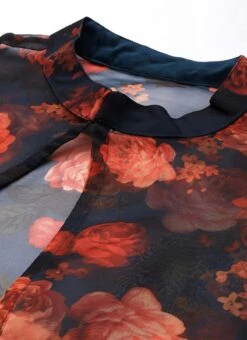 Multicolored Organza Jacket N Teal Blue Dress Festive Wear -Indo Clothing Shop Multicolored Organza Jacket N Teal Blue Dress DRBS02303652 rrc1