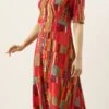 Multicolored Printed A Line Dress After Six Wear