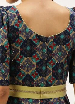 Multicolored Printed A Line Maxi Dress Festive Wear -Indo Clothing Shop Multicolored Printed A Line Maxi Dress DRBS02203576 rrc2