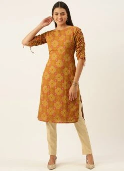 Multicolored Printed Straight Pant Kurta Set Work Wear -Indo Clothing Shop Multicolored Printed Straight Pant Kurta Set KSBS02201296 u