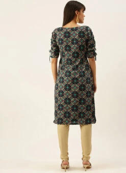 Multicolored Printed Straight Pant Kurta Set Festive Wear -Indo Clothing Shop Multicolored Printed Straight Pant Kurta Set KSBS02201297 b