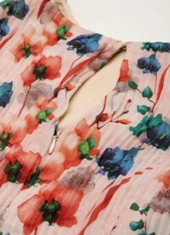 Multicoloured Georgette Pleated Dress After Six Wear Party Wear -Indo Clothing Shop Multicoloured Georgette Pleated Dress DRBS02211036 rrc1