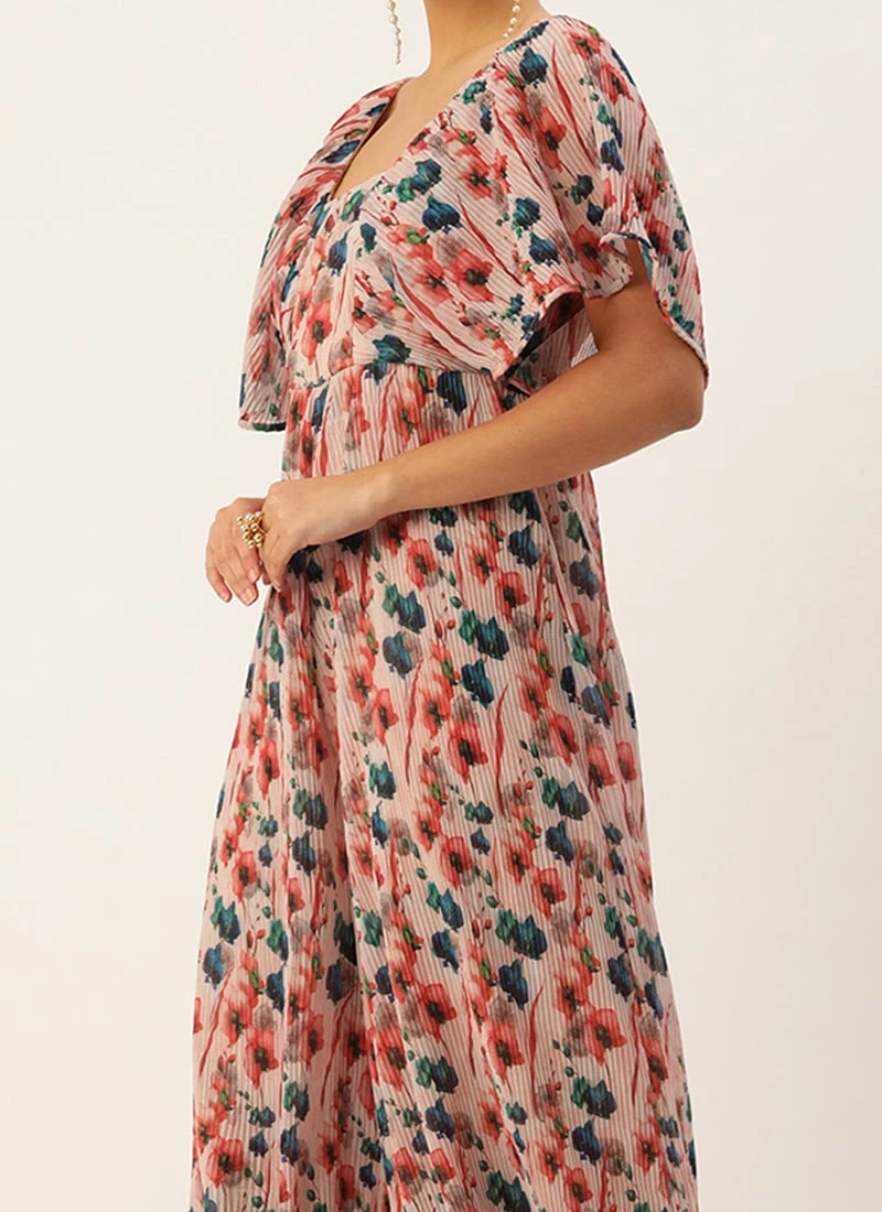 Multicoloured Pleated Georgette Jumpsuit Festive Wear After Six Wear 1 Multicoloured Pleated Georgette Jumpsuit Festive Wear After Six Wear