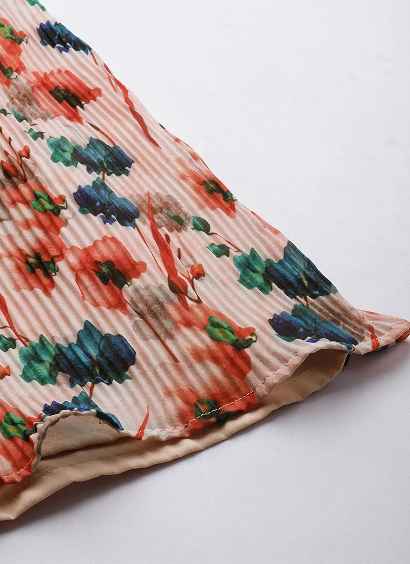 Multicoloured Pleated Georgette Jumpsuit Festive Wear After Six Wear 7 Multicoloured Pleated Georgette Jumpsuit Festive Wear After Six Wear - Image 7