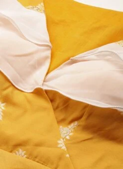 Mustard Art Silk Ruffled Dress Festive Wear 12 Mustard Art Silk Ruffled Dress Festive Wear -Indo Clothing Shop Mustard Art Silk Ruffled Dress DRBS02210937 rrc1