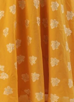 Mustard Art Silk Ruffled Dress Festive Wear 14 Mustard Art Silk Ruffled Dress Festive Wear -Indo Clothing Shop Mustard Art Silk Ruffled Dress DRBS02210937 rrc3