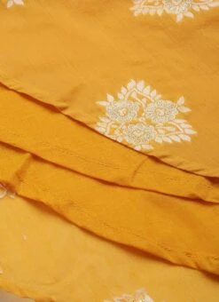 Mustard Art Silk Ruffled Dress Festive Wear 15 Mustard Art Silk Ruffled Dress Festive Wear -Indo Clothing Shop Mustard Art Silk Ruffled Dress DRBS02210937 rrc4