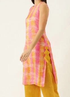 Mustard N Multicolored Embroidered Kurta Set After Six Wear