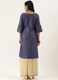 Navy Blue N Beige A Line Kurta Palazzo Set Festive Wear 11 Navy Blue N Beige A Line Kurta Palazzo Set Festive Wear -Indo Clothing Shop Navy Blue N Beige A Line Kurta Palazzo Set KSBS02101766 b