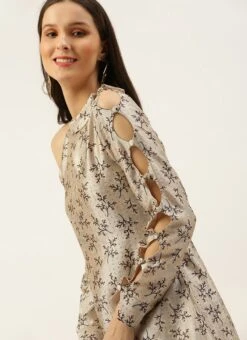 Off White Art Silk Printed Dress After Six Wear 13 Off White Art Silk Printed Dress After Six Wear -Indo Clothing Shop Off White Art Silk Printed Dress DRBS02205900 rrc2