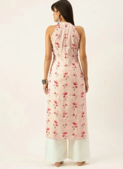 Off White Chanderi Modal Halter Neck Kurta Set After Six Wear -Indo Clothing Shop Off White Chanderi Modal Halter Neck Kurta Set KSBS02111075 b