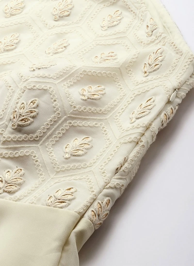 Off White Embroidered Floor Length Gown Festive Wear 5 Off White Embroidered Floor Length Gown Festive Wear - Image 5