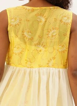 Off White N Yellow Foil Printed Gown Festive Wear 13 Off White N Yellow Foil Printed Gown Festive Wear -Indo Clothing Shop Off White N Yellow Foil Printed Gown IWBS02209689 rrc2 1