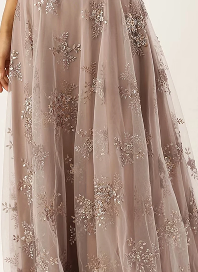 Off White Net Full Circular Skirt Party Wear 1 Off White Net Full Circular Skirt Party Wear