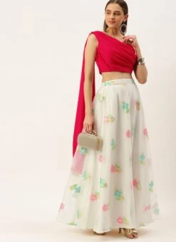 Off White Organza Jacquard Skirt N Top Festive Wear 10 Off White Organza Jacquard Skirt N Top Festive Wear -Indo Clothing Shop Off White Organza Jacquard Skirt N Top IWBS02206236 u